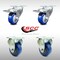 Service Caster 3.5 Inch SS Blue Polyurethane Top Plate Caster Lock Brake 2 Rigid SCC, 2PK SCC-SSTTL20S3514-PPUB-BLUE-2-R-2 - alternate 5